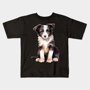 Puppy Border Collie Kids T-Shirt